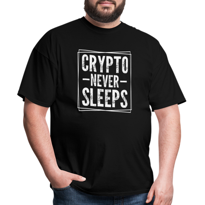 Crypto Never Sleeps T-Shirt - black