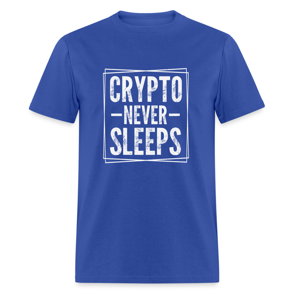 Crypto Never Sleeps T-Shirt - royal blue