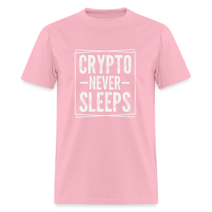 Crypto Never Sleeps T-Shirt - pink