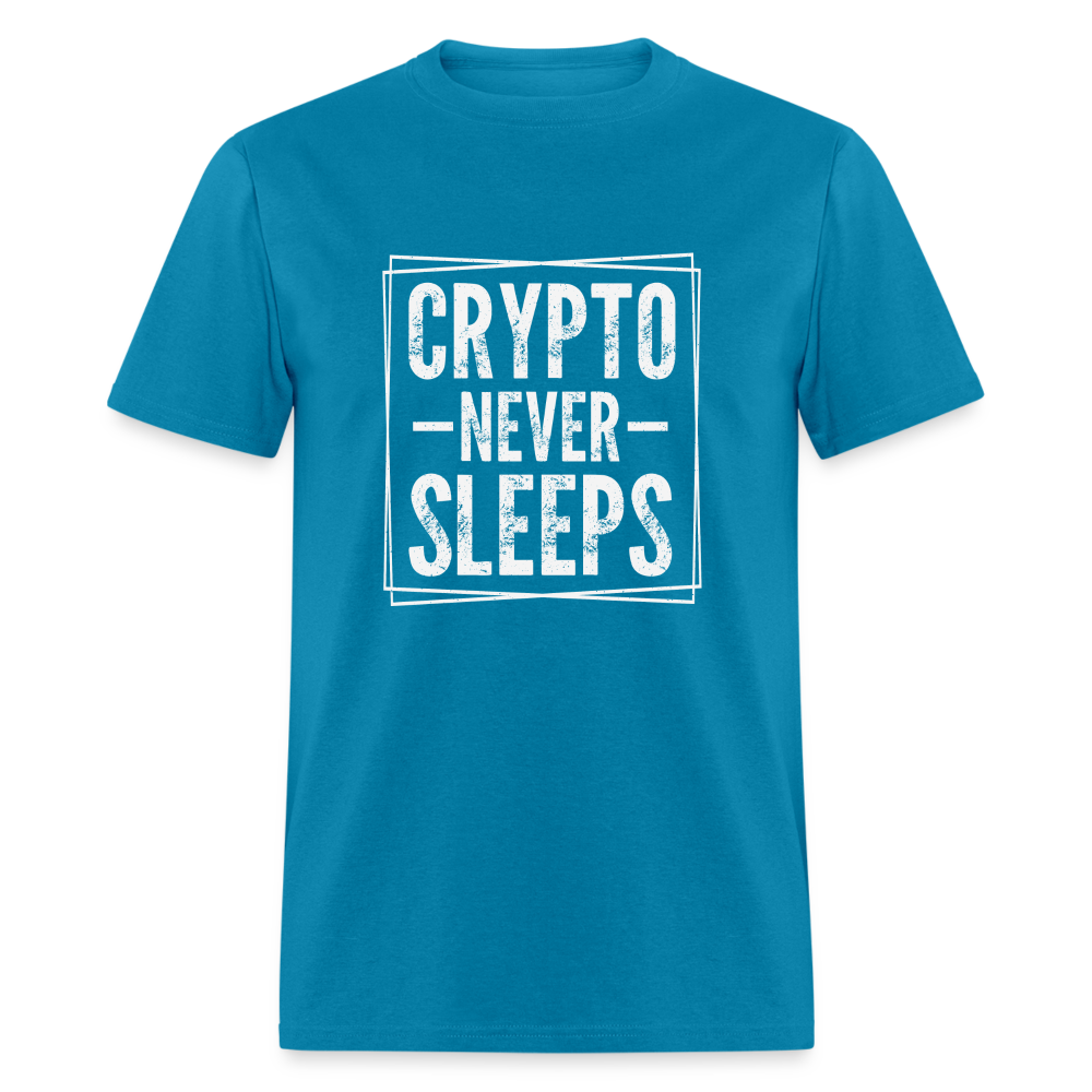 Crypto Never Sleeps T-Shirt - turquoise
