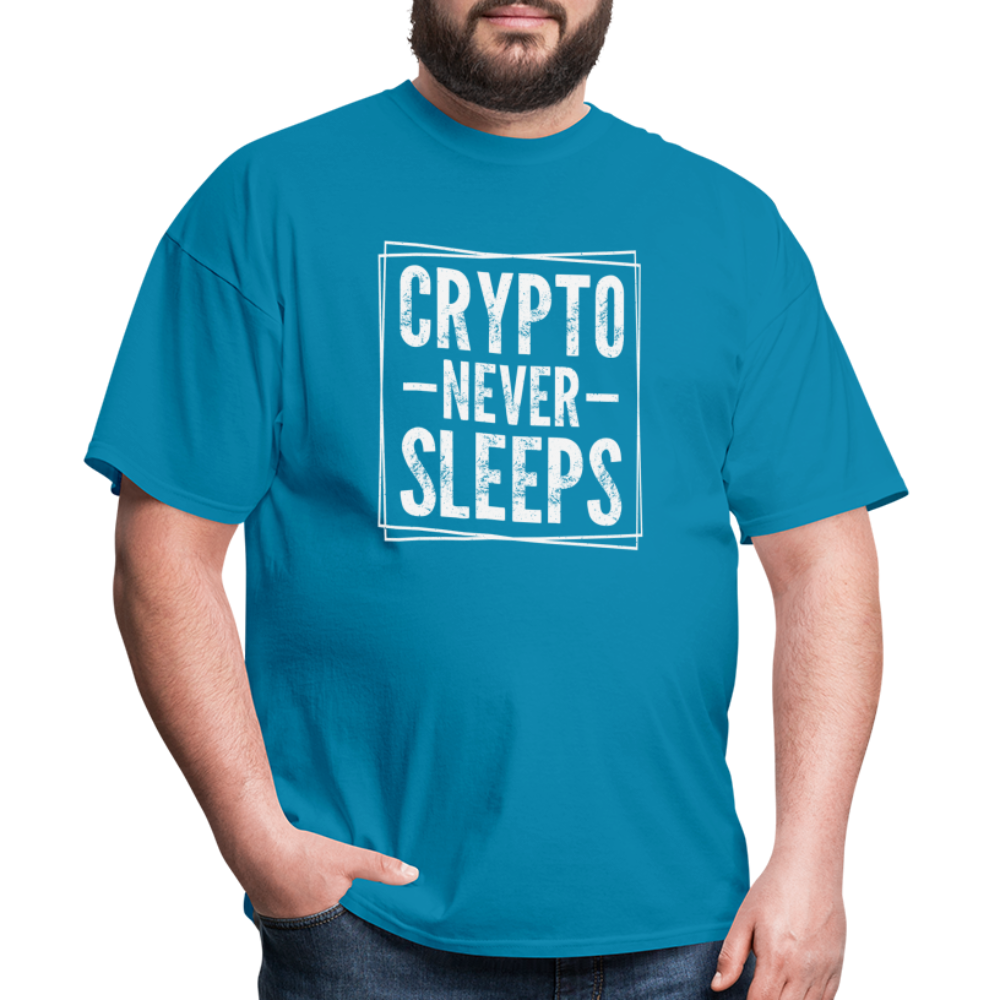 Crypto Never Sleeps T-Shirt - turquoise