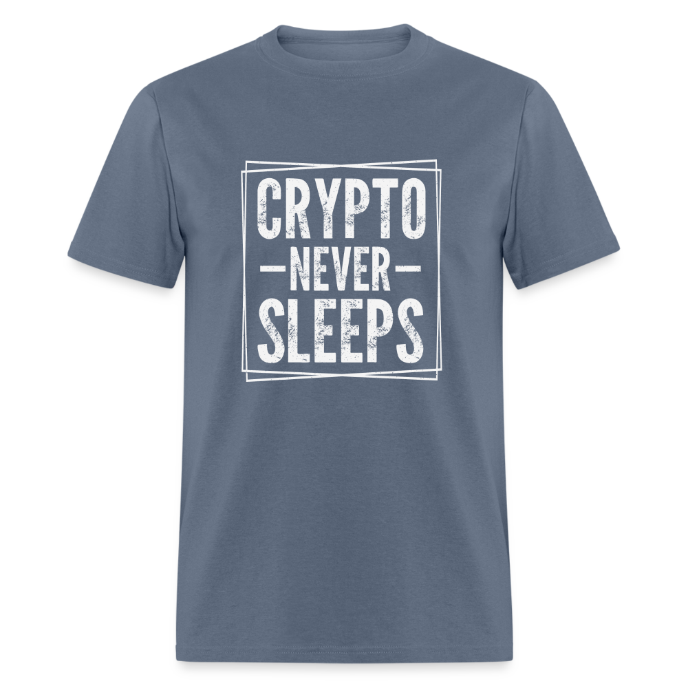 Crypto Never Sleeps T-Shirt - denim