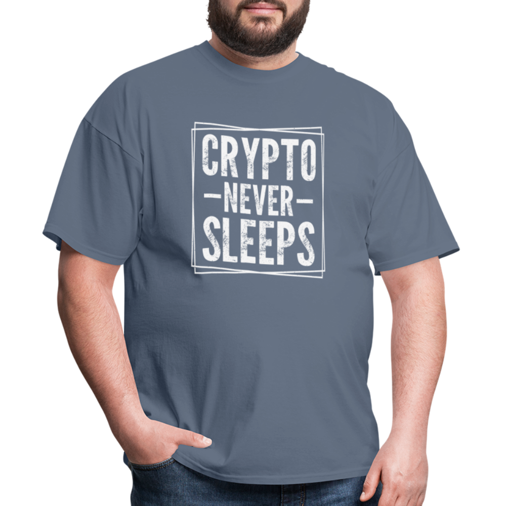 Crypto Never Sleeps T-Shirt - denim