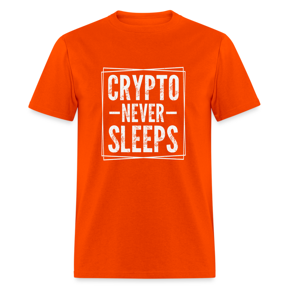 Crypto Never Sleeps T-Shirt - orange