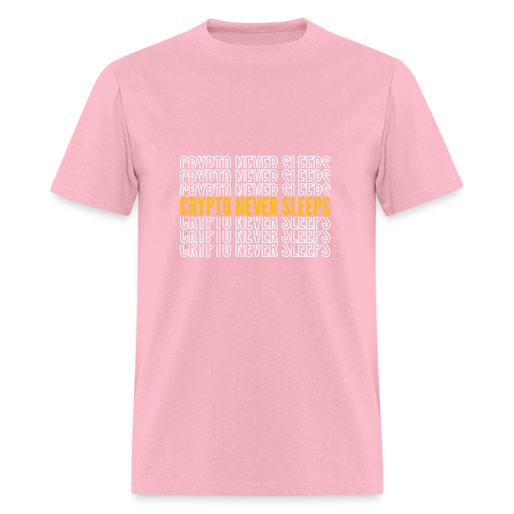 Crypto Never Sleeps T-Shirt - pink