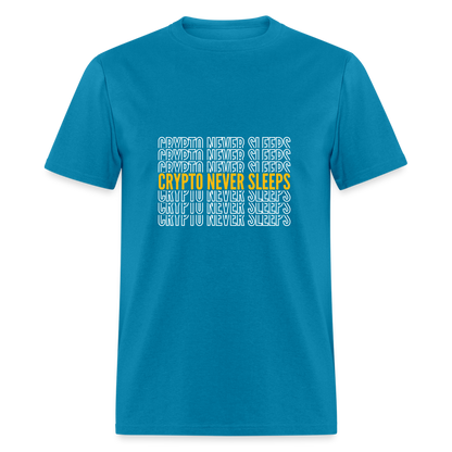 Crypto Never Sleeps T-Shirt - turquoise