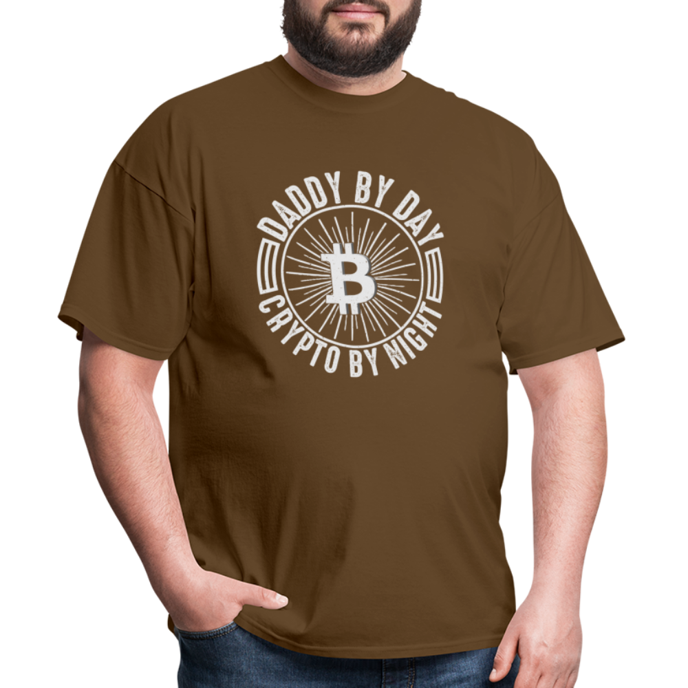 Daddy By Day, Crypto By Night T-Shirt - brown