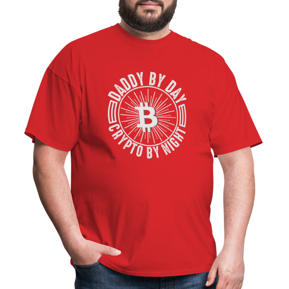 Daddy By Day, Crypto By Night T-Shirt - red