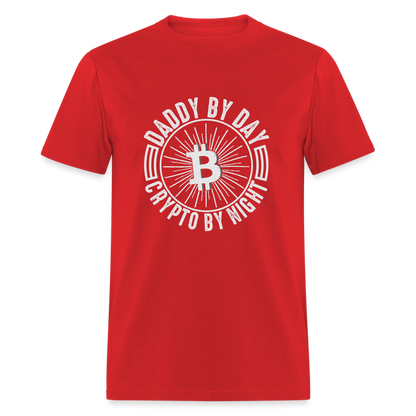 Daddy By Day, Crypto By Night T-Shirt - red