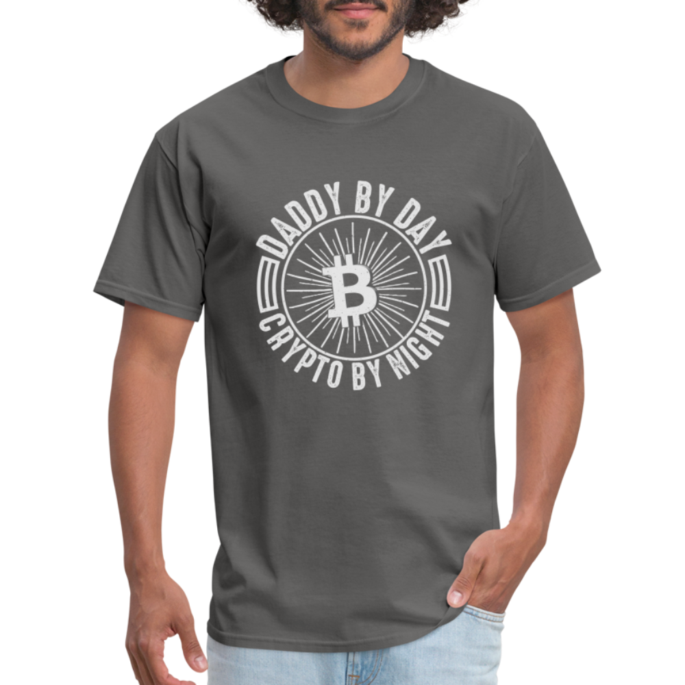 Daddy By Day, Crypto By Night T-Shirt - charcoal