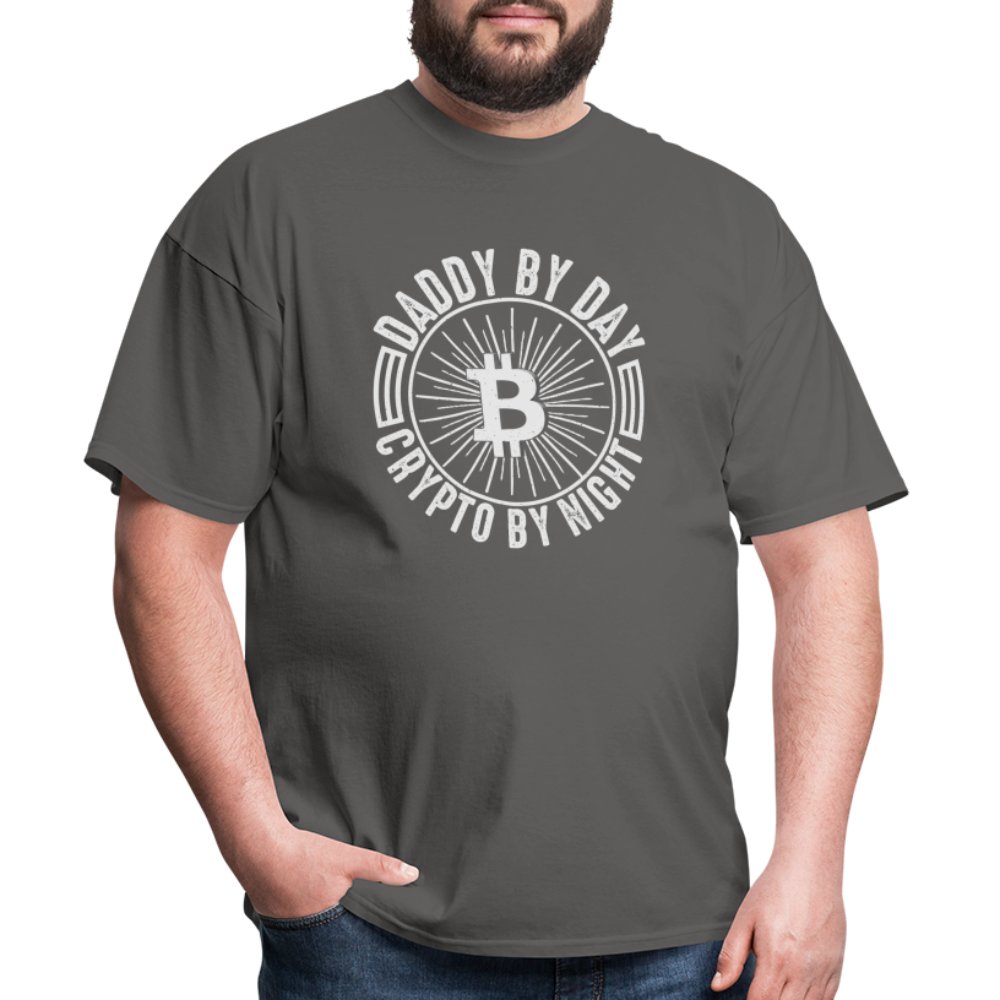 Daddy By Day, Crypto By Night T-Shirt - charcoal