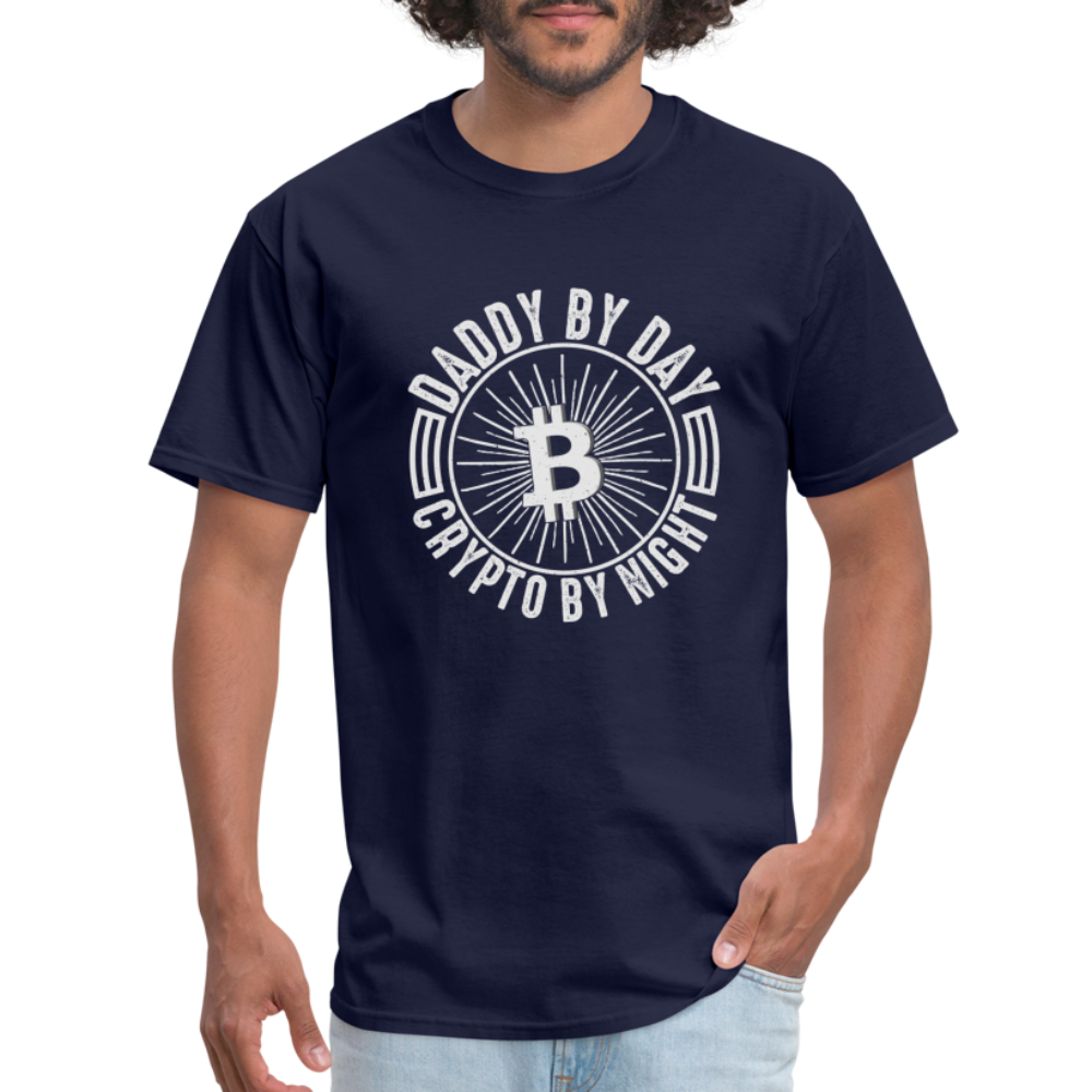 Daddy By Day, Crypto By Night T-Shirt - navy