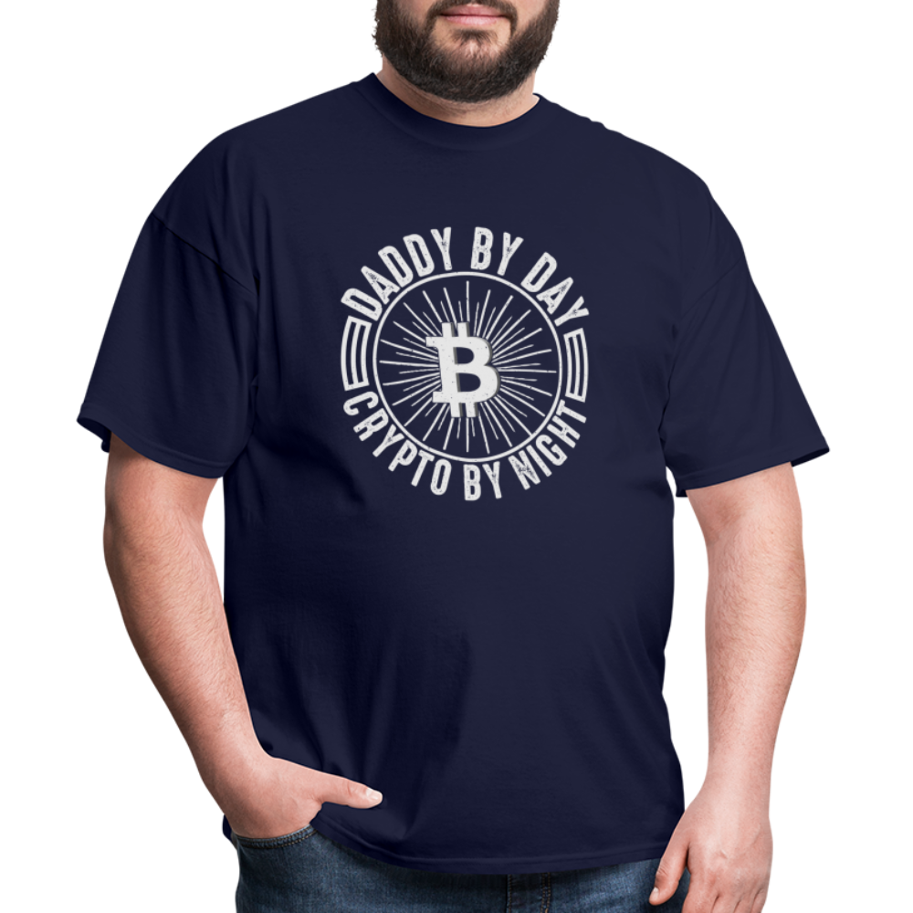Daddy By Day, Crypto By Night T-Shirt - navy