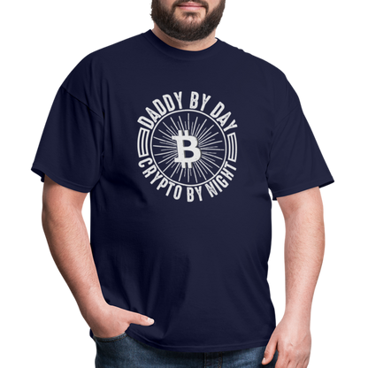 Daddy By Day, Crypto By Night T-Shirt - navy