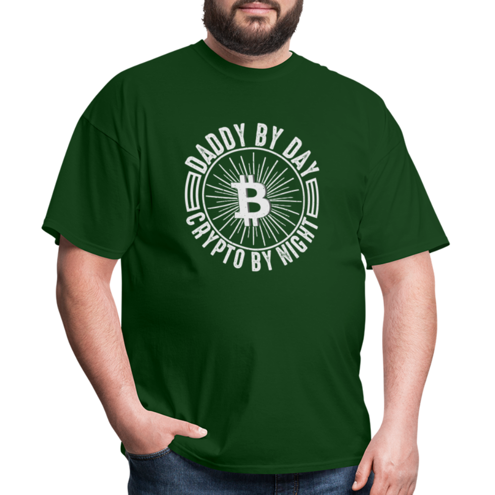 Daddy By Day, Crypto By Night T-Shirt - forest green