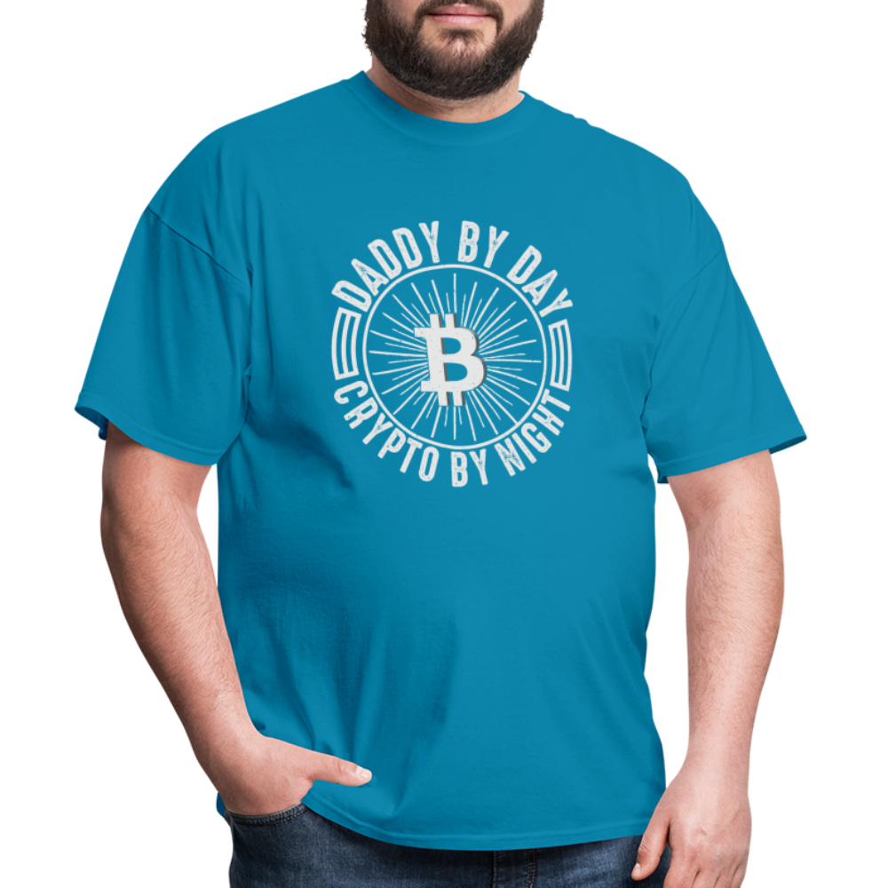 Daddy By Day, Crypto By Night T-Shirt - turquoise