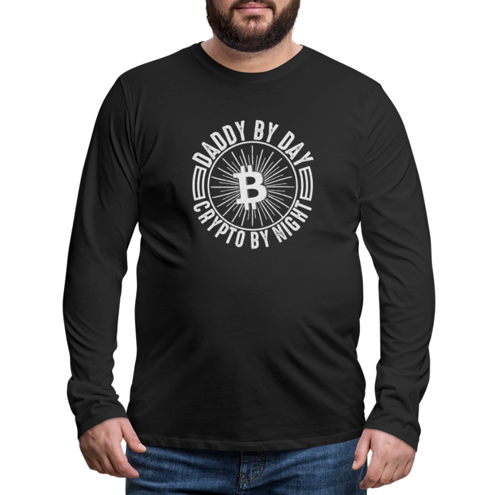 Daddy By Day Crypto By Night Premium Long Sleeve T-Shirt - black