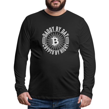 Daddy By Day Crypto By Night Premium Long Sleeve T-Shirt - black