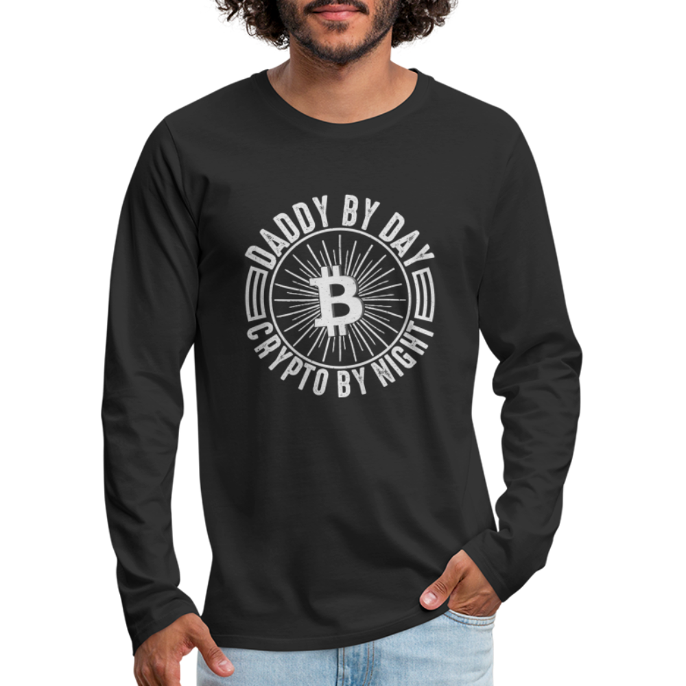 Daddy By Day Crypto By Night Premium Long Sleeve T-Shirt - black