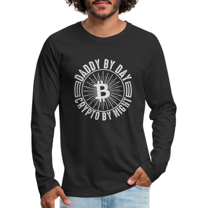 Daddy By Day Crypto By Night Premium Long Sleeve T-Shirt - black