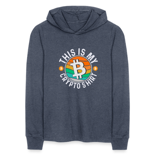 This is My Crypto Long Sleeve Hoodie Shirt - heather navy