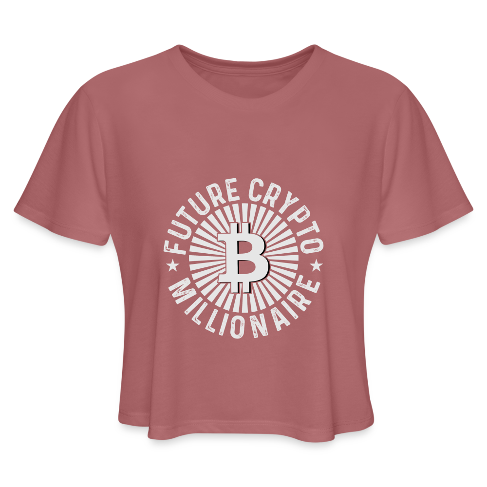 Future Crypto Millionaire Women's Cropped T-Shirt - mauve