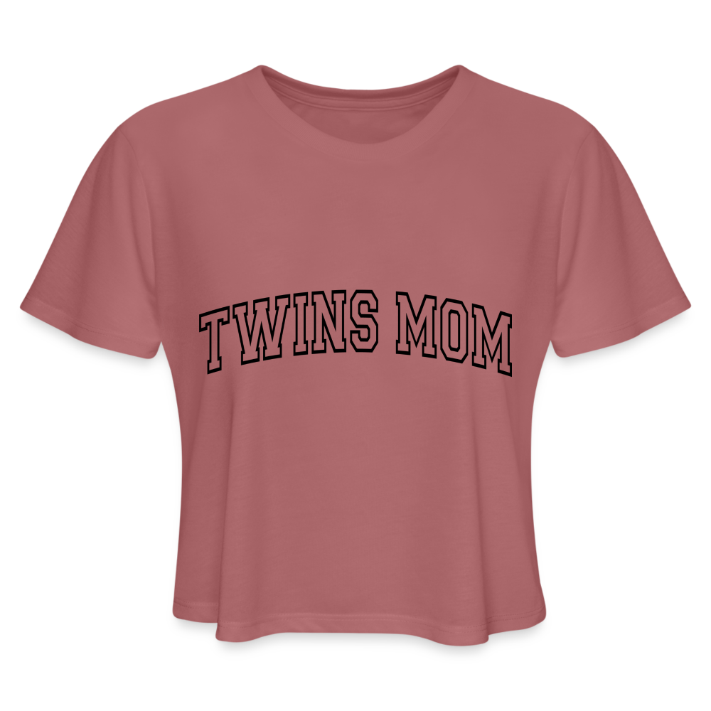 Twins Mom Women's Cropped T-Shirt - mauve