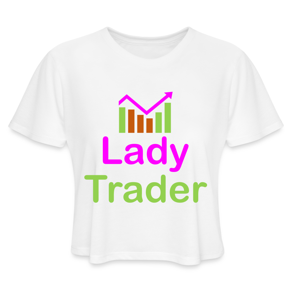 Lady Trader Women's Cropped T-Shirt - white