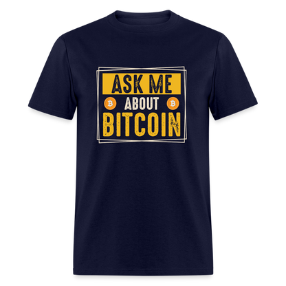 Ask Me About Bitcoin T-Shirt - navy