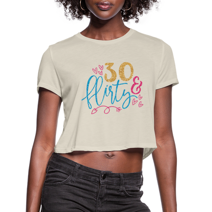 30 & Flirty Women's Cropped T-Shirt - dust