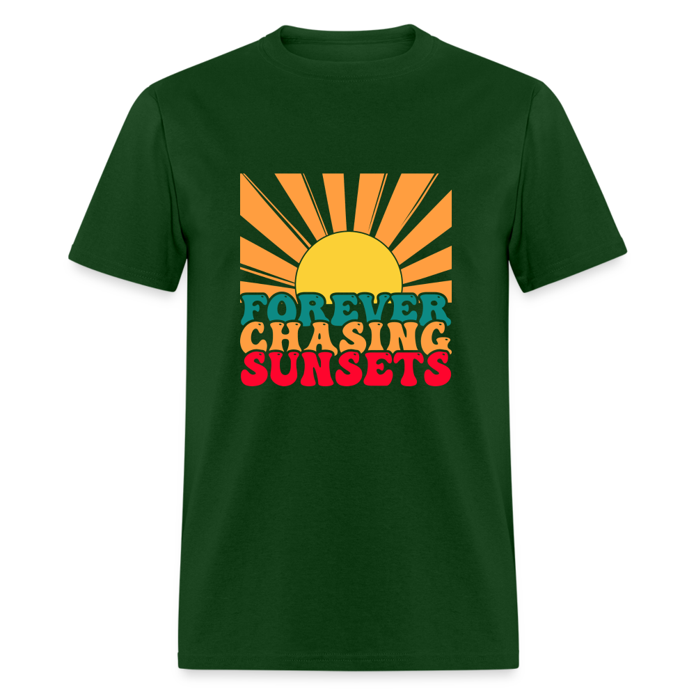 Forever Chasing Sunsets T-Shirt - forest green