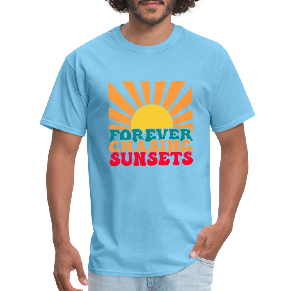 Forever Chasing Sunsets T-Shirt - aquatic blue