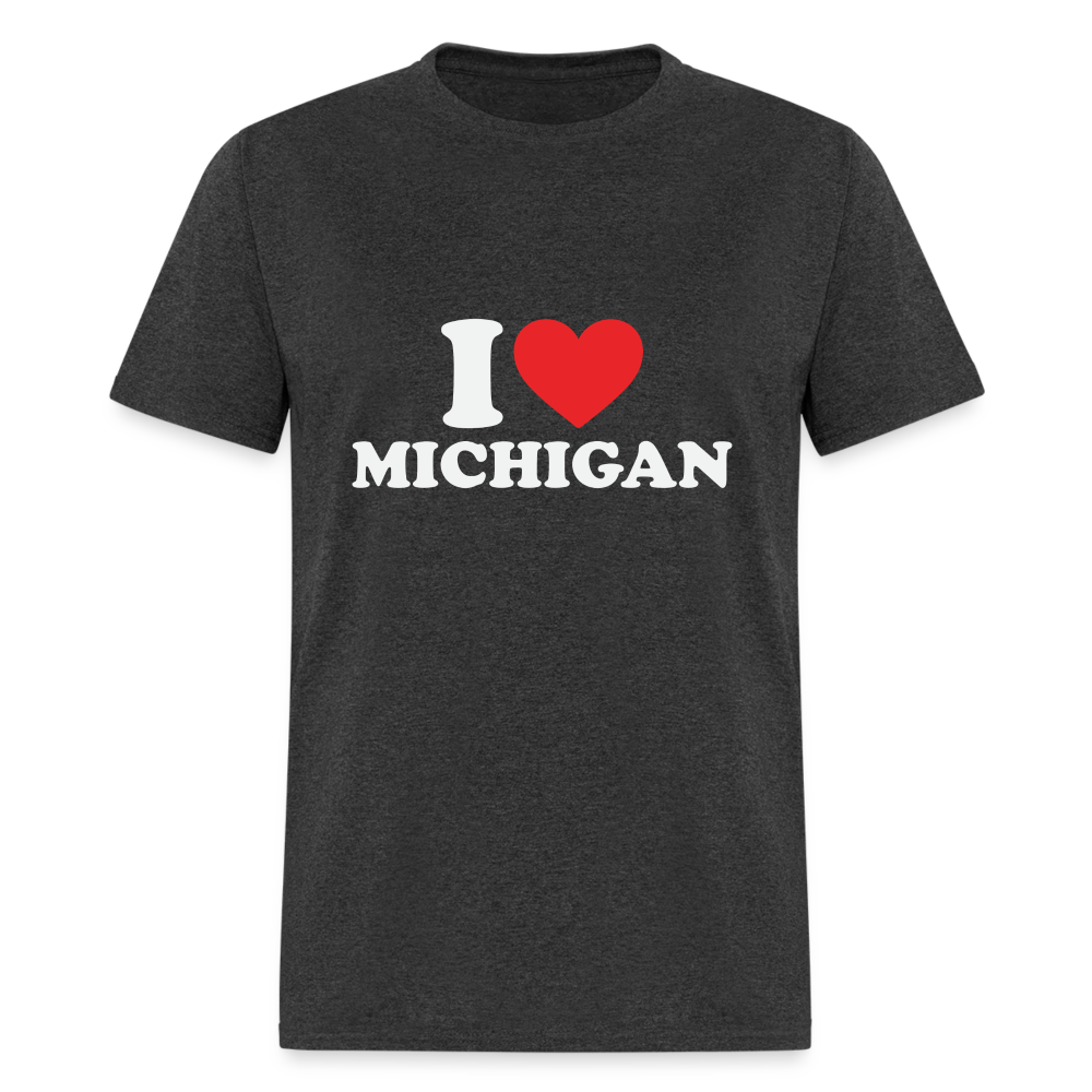 I Heart Michigan T-Shirt - heather black