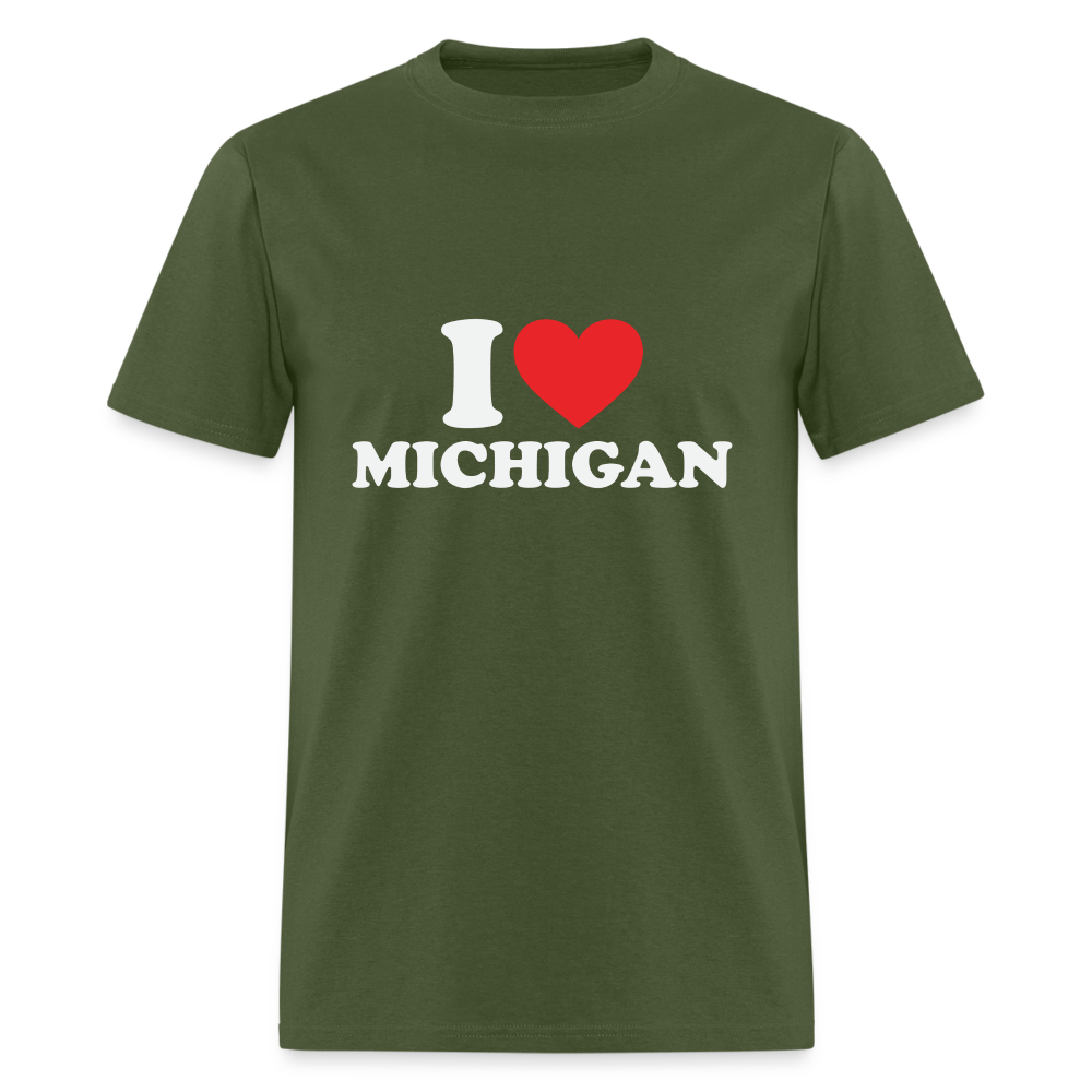 I Heart Michigan T-Shirt - military green