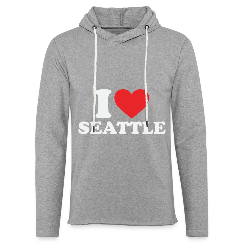 I Heart Seattle Lightweight Terry Hoodie - heather gray