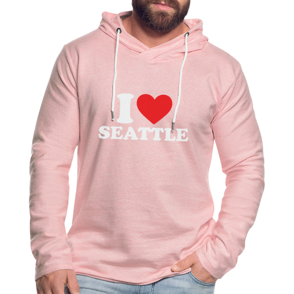 I Heart Seattle Lightweight Terry Hoodie - cream heather pink