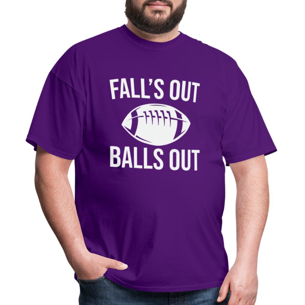 Fall's Out Balls Out T-Shirt (Football) - purple
