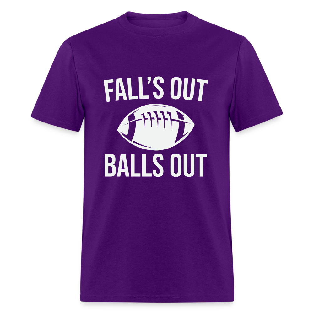 Fall's Out Balls Out T-Shirt (Football) - purple
