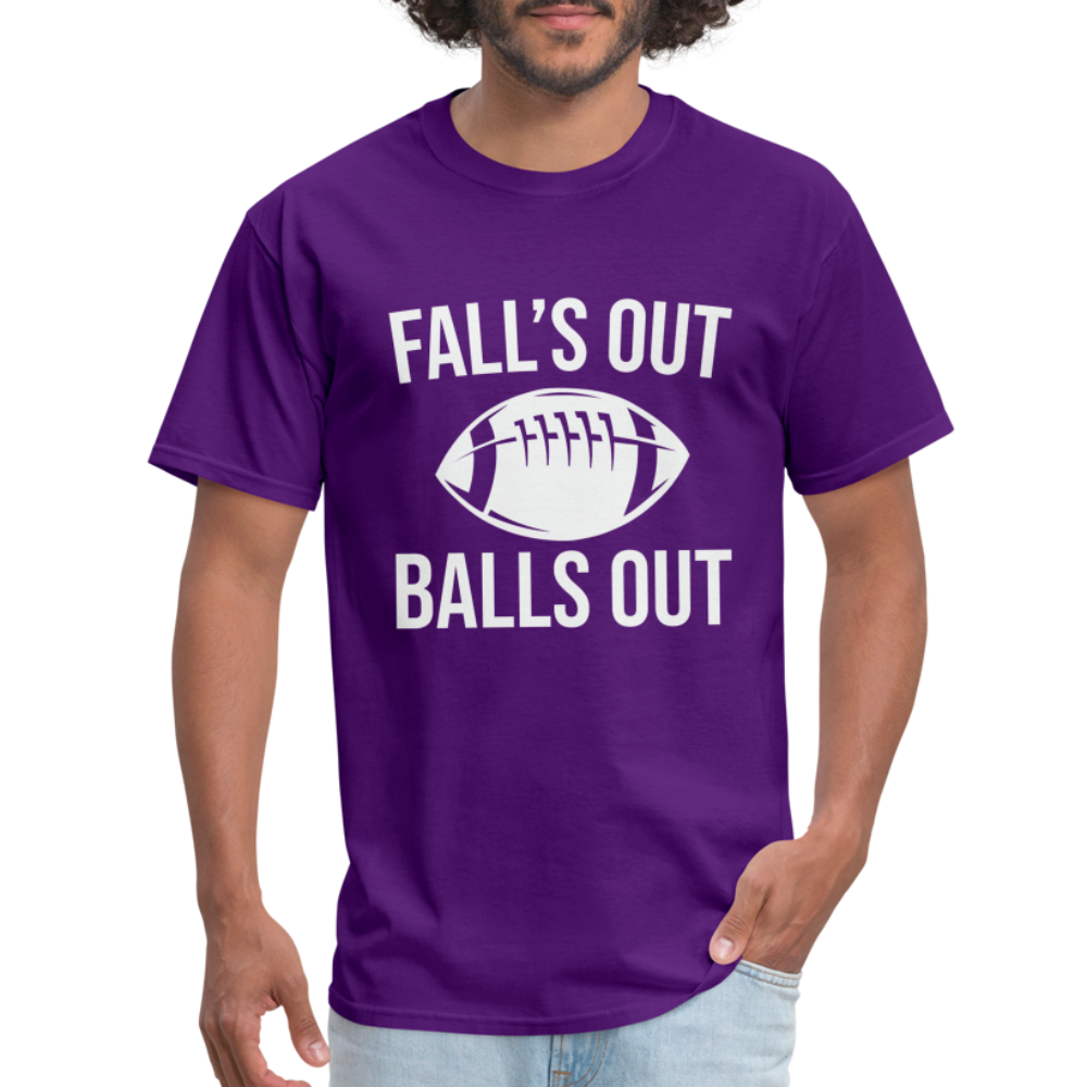 Fall's Out Balls Out T-Shirt (Football) - purple