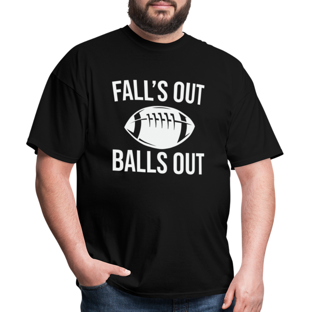 Fall's Out Balls Out T-Shirt (Football) - black