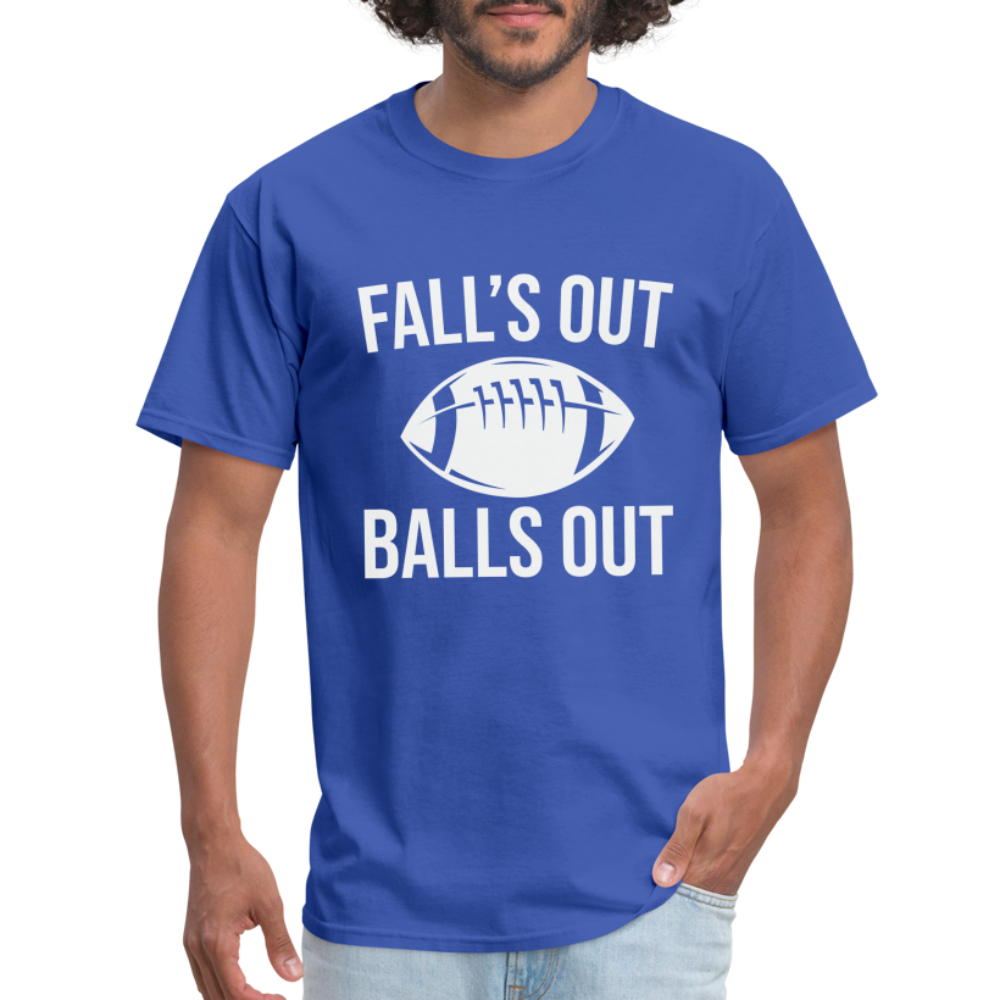 Fall's Out Balls Out T-Shirt (Football) - royal blue