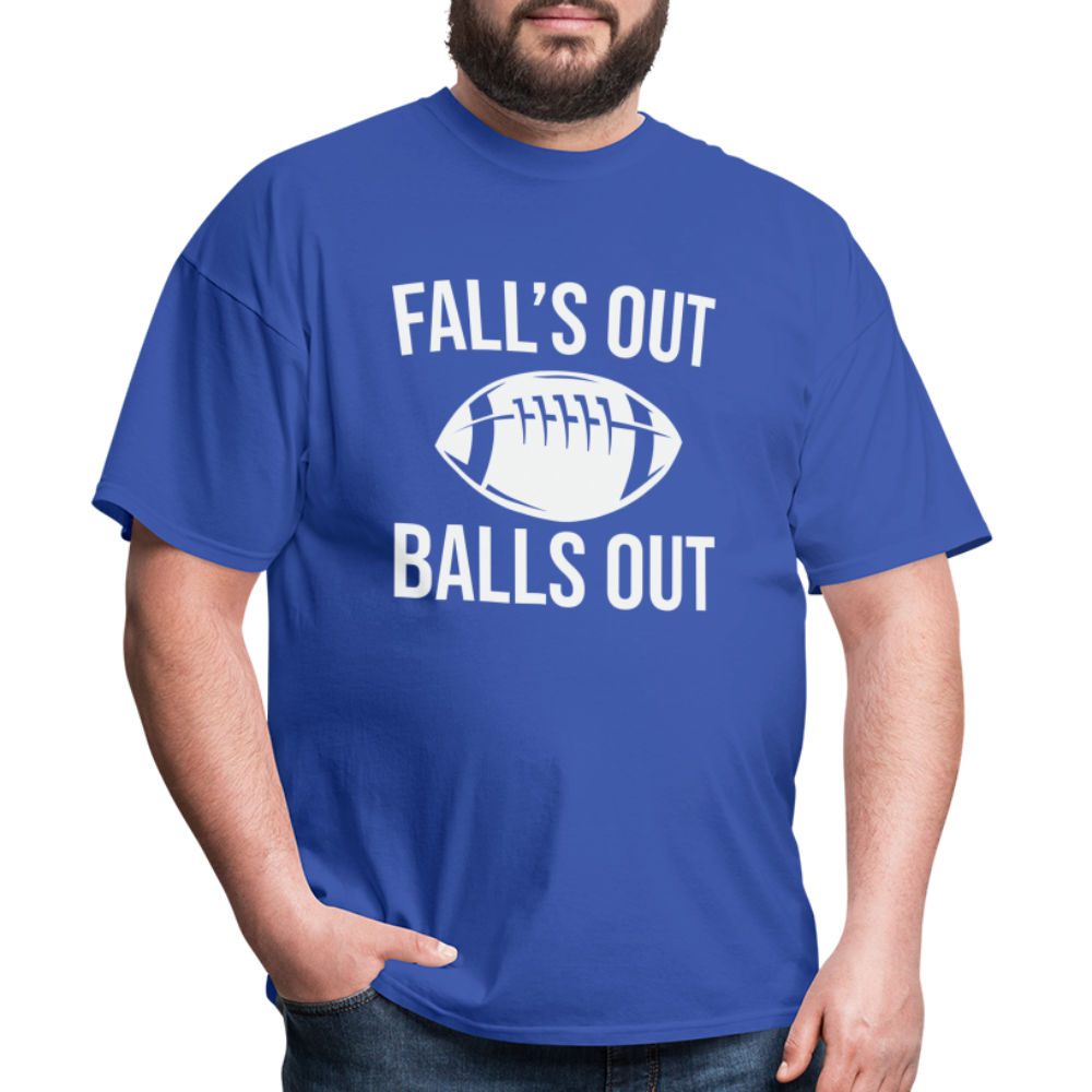 Fall's Out Balls Out T-Shirt (Football) - royal blue