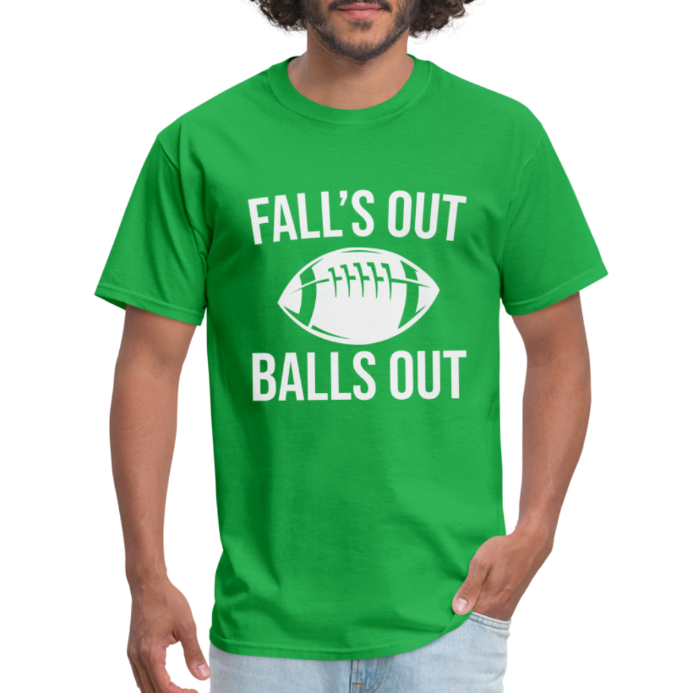 Fall's Out Balls Out T-Shirt (Football) - bright green