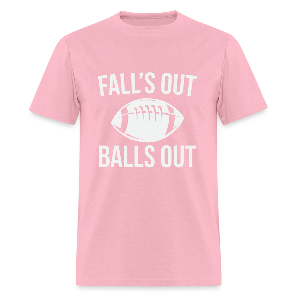 Fall's Out Balls Out T-Shirt (Football) - pink