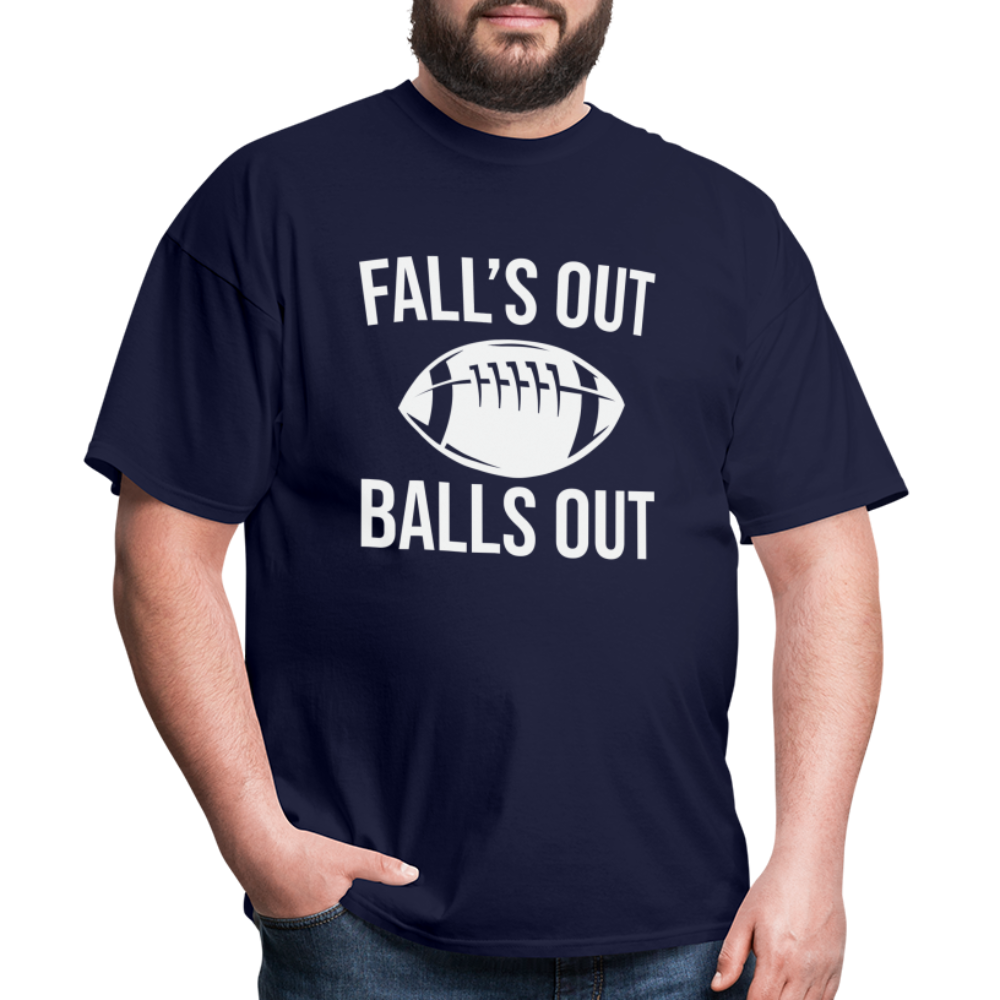 Fall's Out Balls Out T-Shirt (Football) - navy