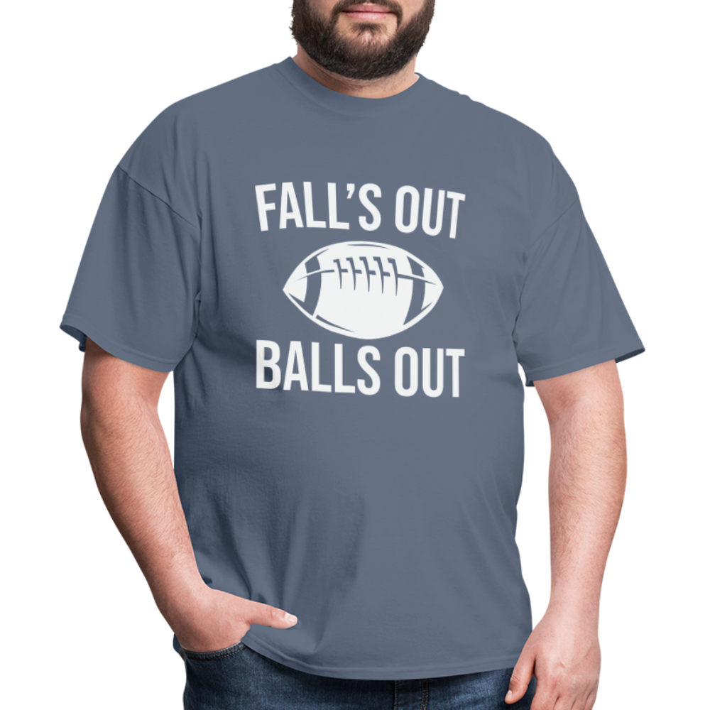 Fall's Out Balls Out T-Shirt (Football) - denim