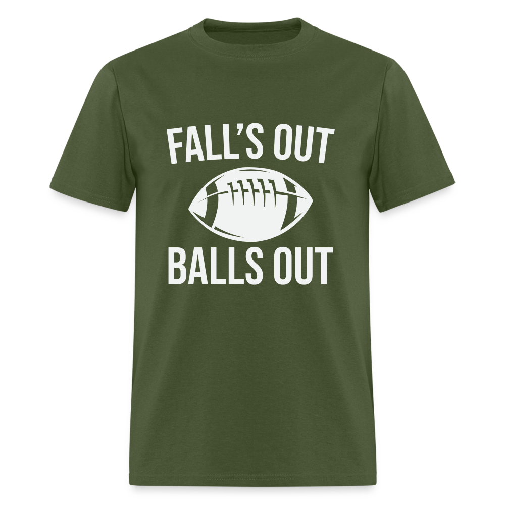 Fall's Out Balls Out T-Shirt (Football) - military green