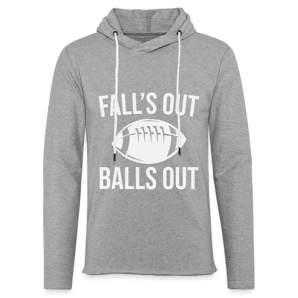 Fall's Put Balls Out Lightweight Terry Hoodie (Football) - heather gray