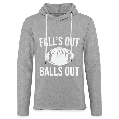 Fall's Put Balls Out Lightweight Terry Hoodie (Football) - heather gray