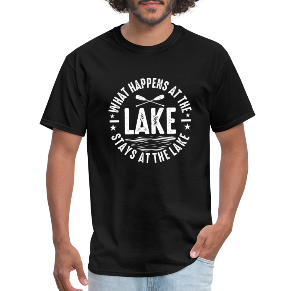 What Happens At The Lake, Stays At The Lake T-Shirt - black